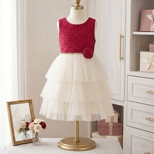 American Princess Red and Cream Formal Dress